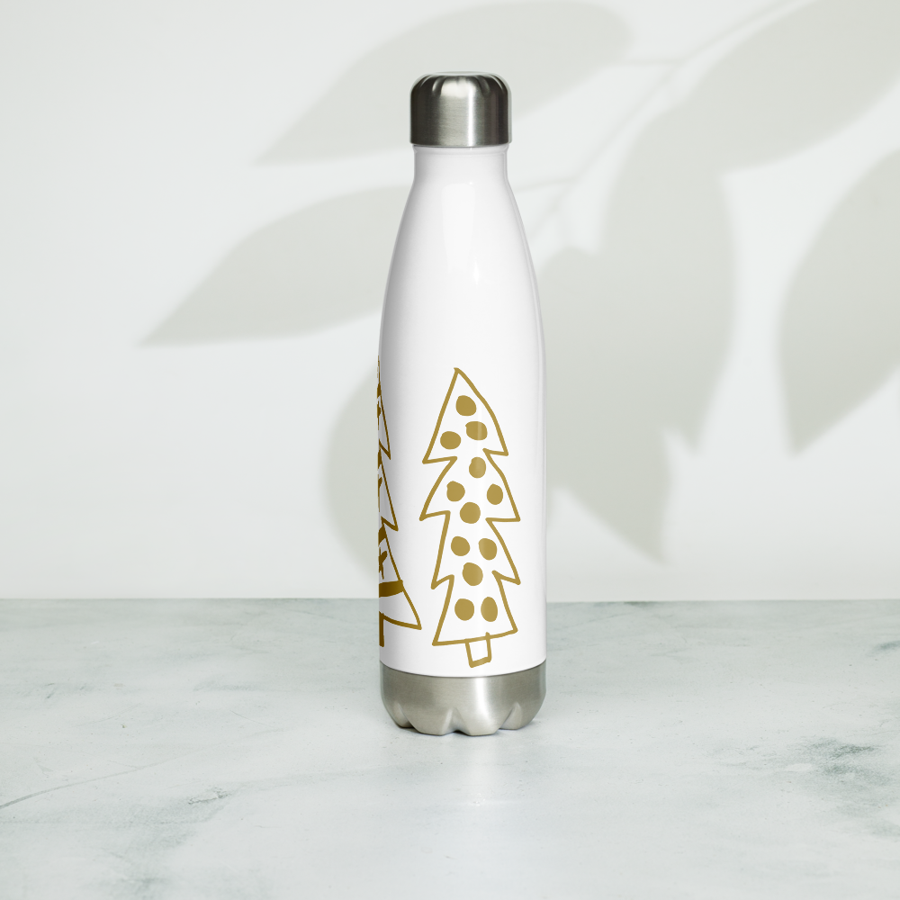 Golden Christmas Trees | Stainless Steel Water Bottle