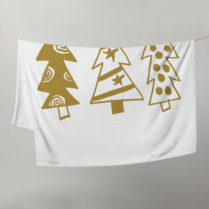 Golden Christmas Trees | Throw Blanket
