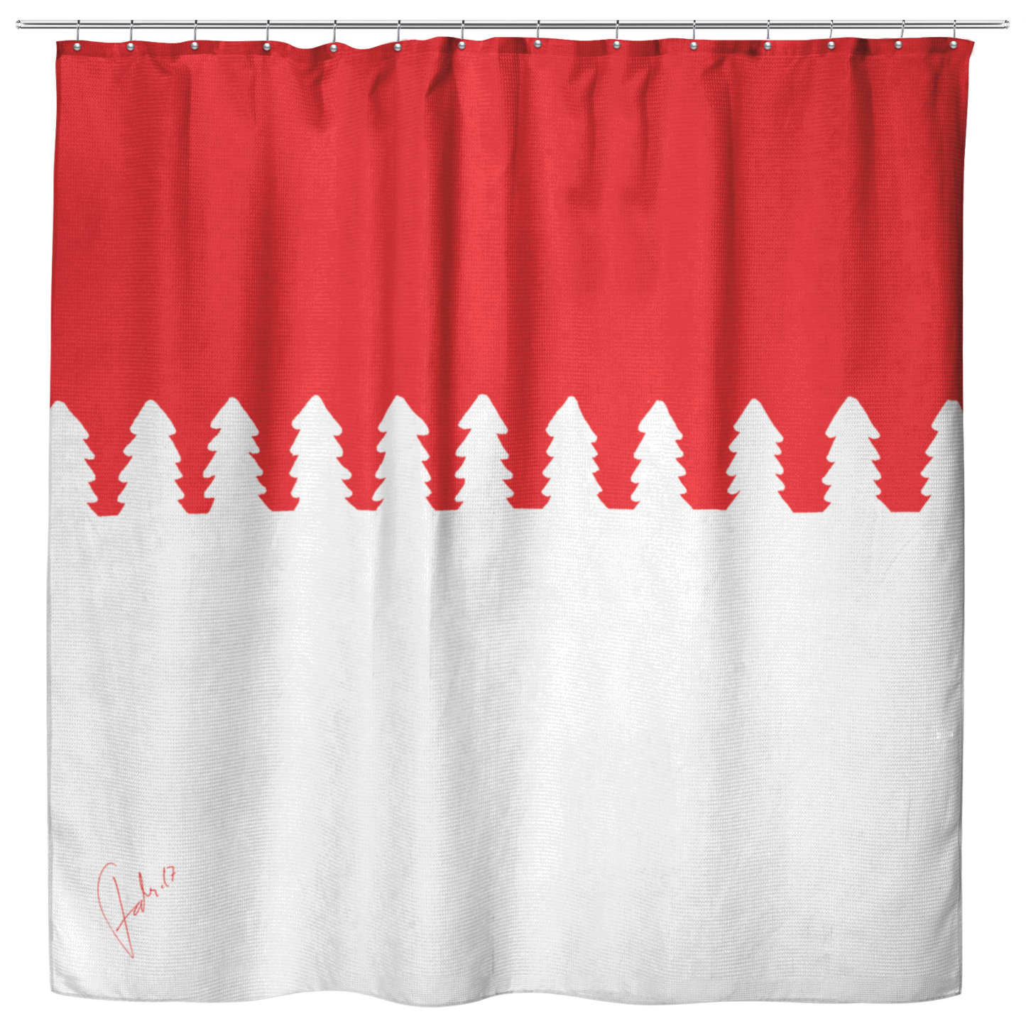 White Trees | Cloth Shower Curtain