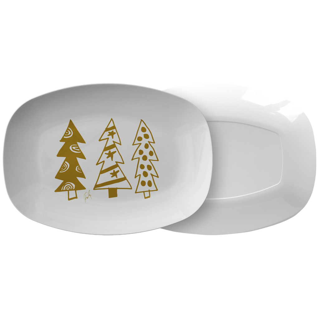 Golden Christmas Trees | Platter