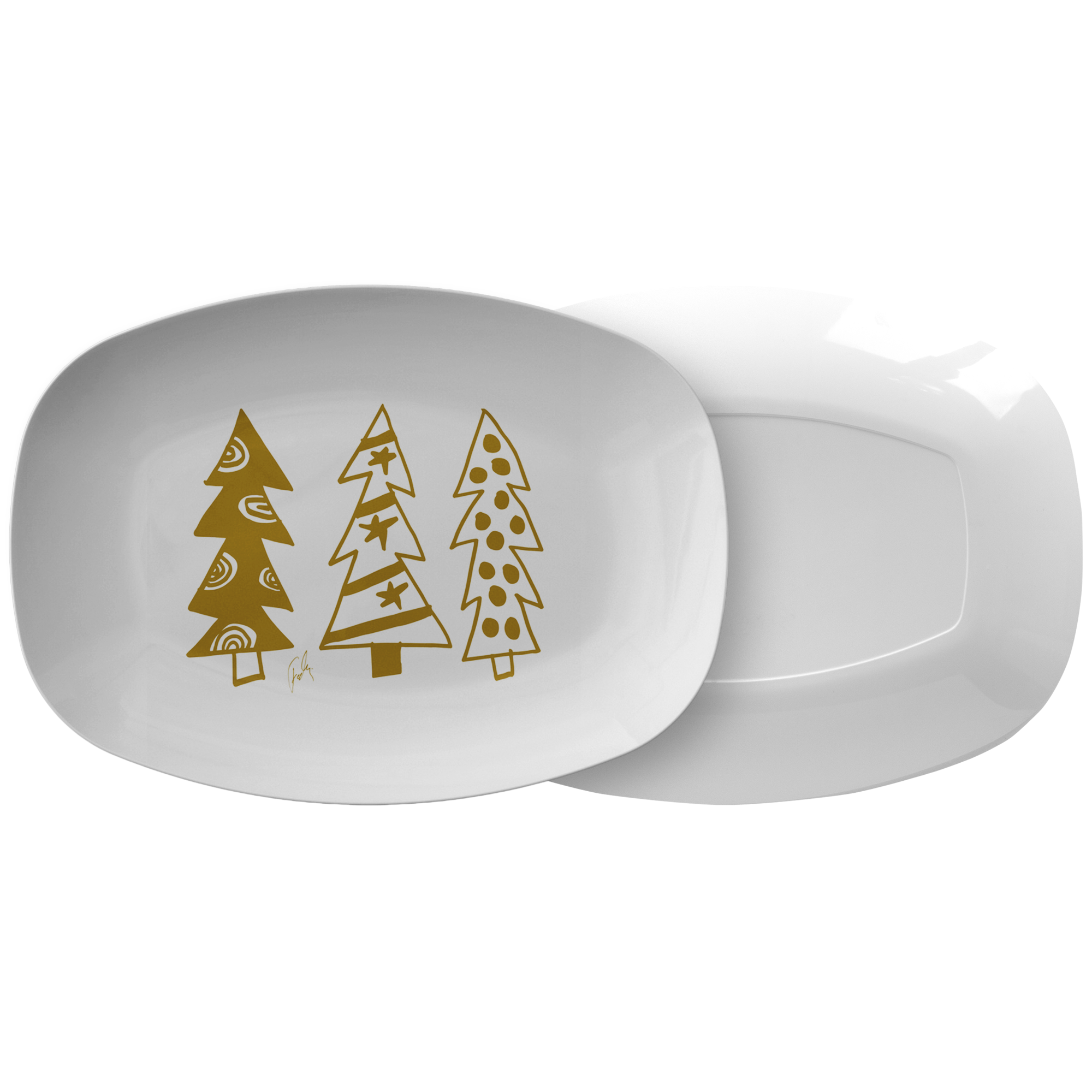 Golden Christmas Trees | Platter