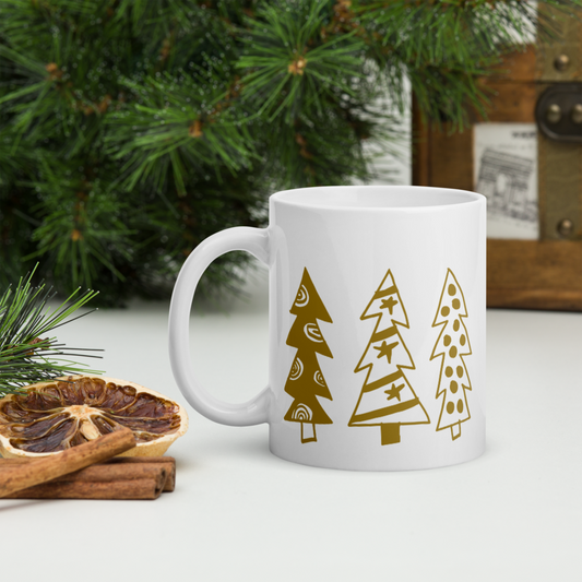 Golden Christmas Trees | Mug