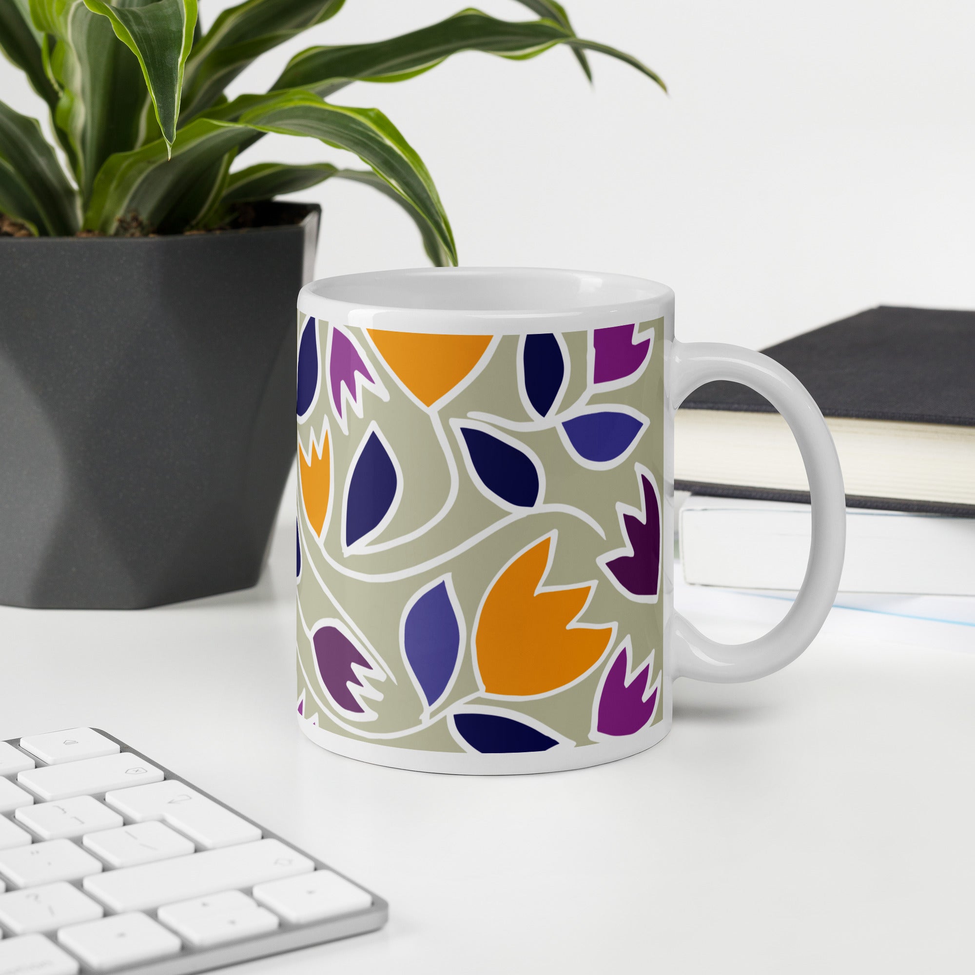 Flower Magic | White glossy mug