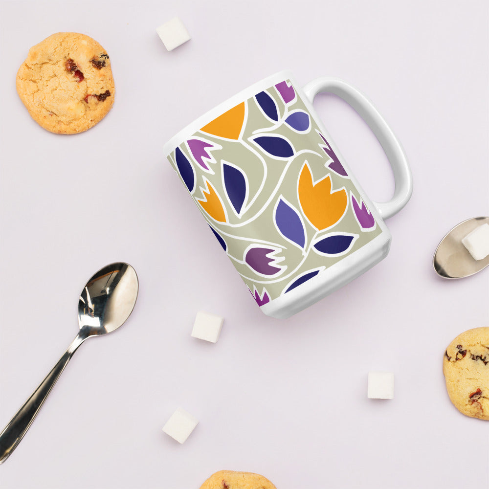 Flower Magic | White glossy mug