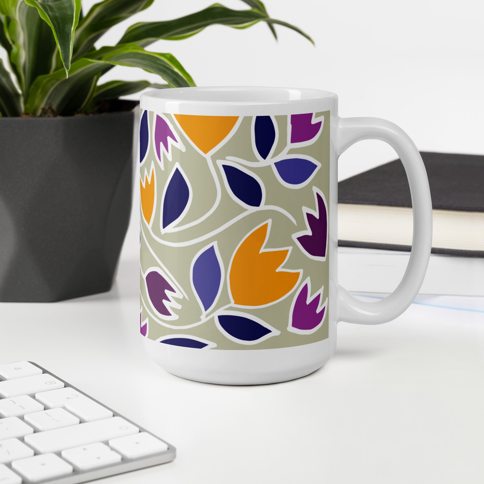 Flower Magic | White glossy mug