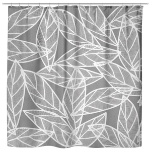 Messy White Leaves | Cloth Shower Curtain