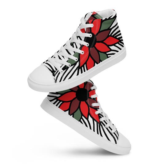 Christmas Flowers | Women's High Top Canvas Shoes