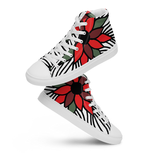 Christmas Flowers | Women's High Top Canvas Shoes
