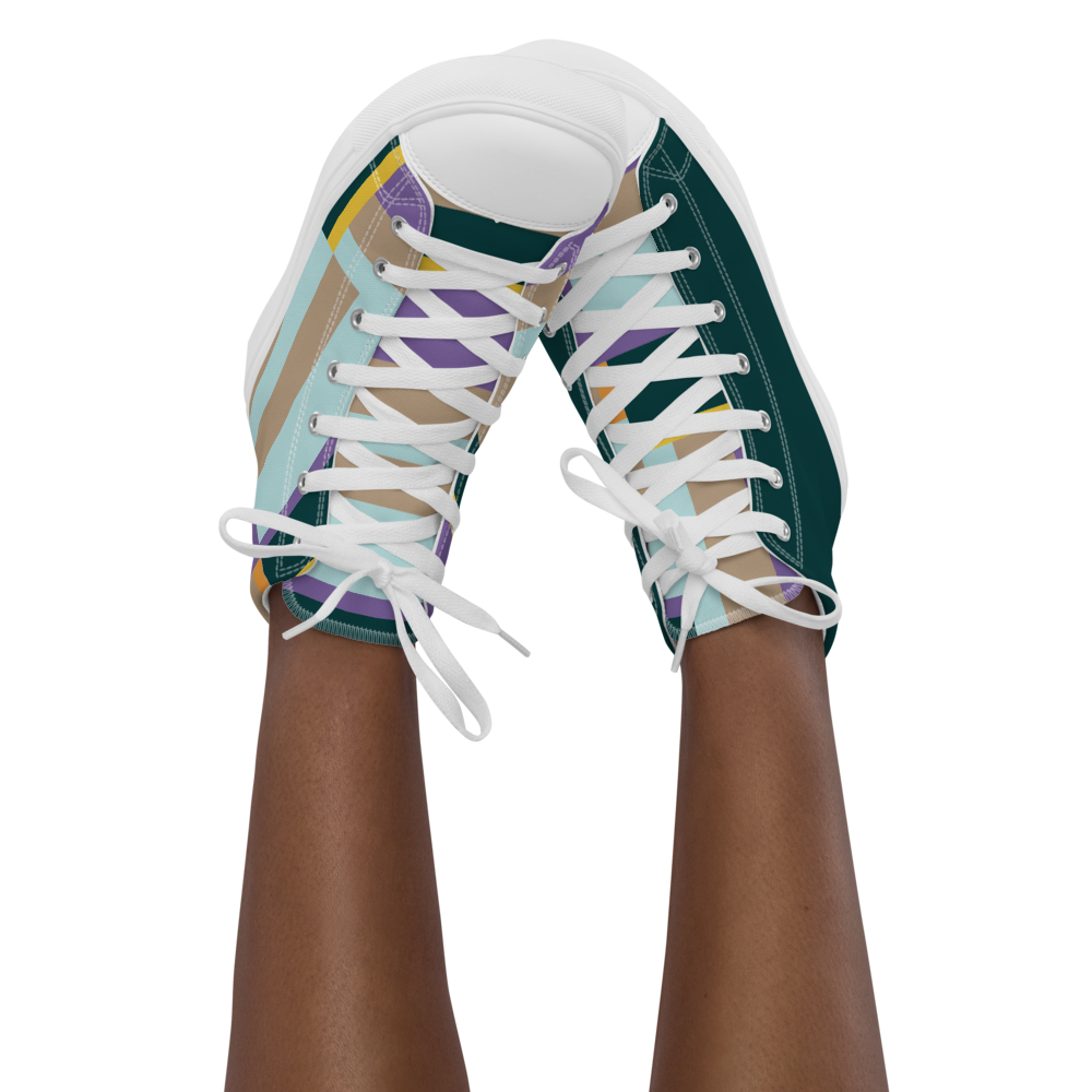 Fresh Stripe | Women's High Top Canvas Shoes