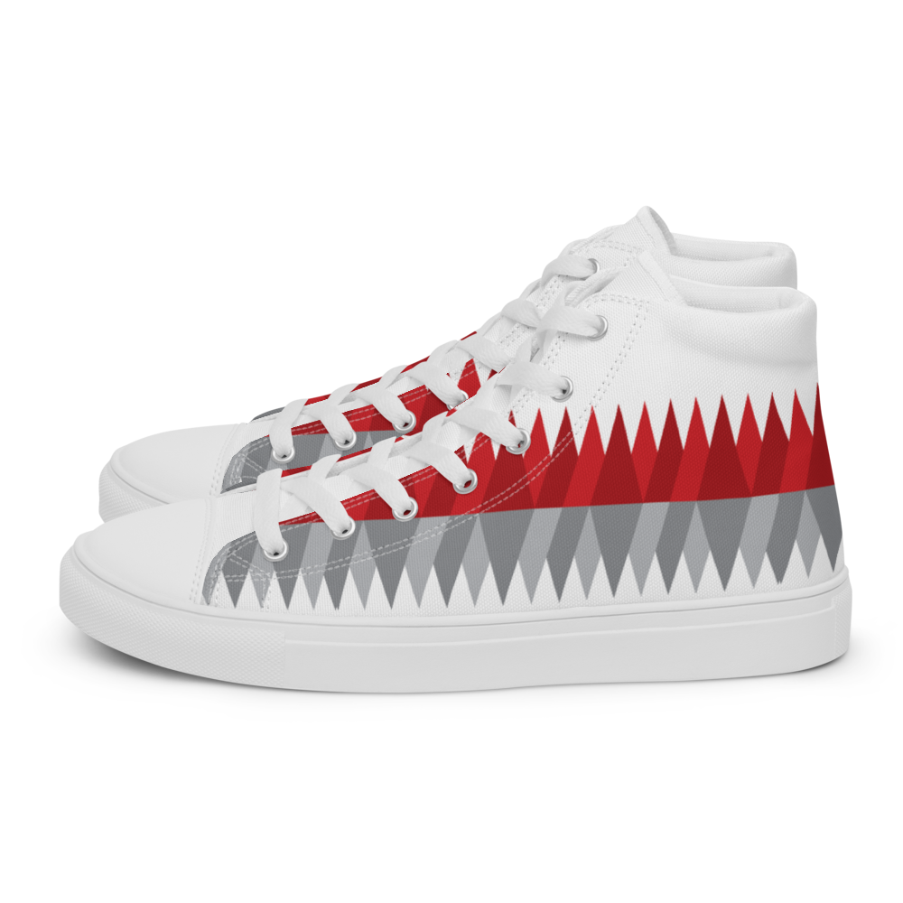 Red Gray Christmas | Women's High Top Canvas Shoes