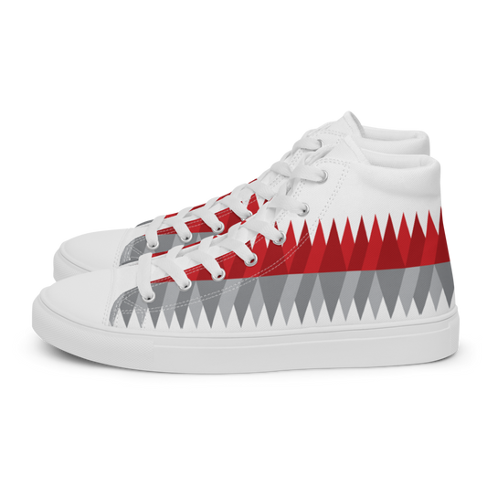 Red Gray Christmas | Women's High Top Canvas Shoes