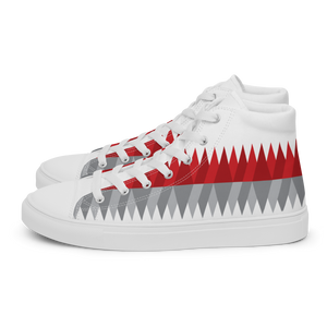 Red Gray Christmas | Women's High Top Canvas Shoes