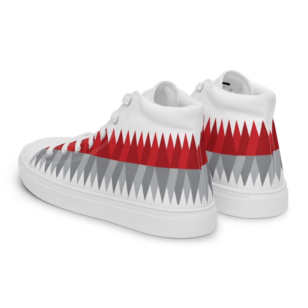 Red Gray Christmas | Women's High Top Canvas Shoes