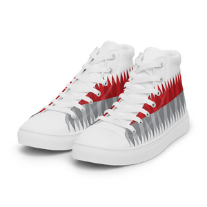 Red Gray Christmas | Women's High Top Canvas Shoes