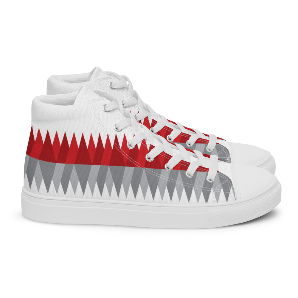 Red Gray Christmas | Women's High Top Canvas Shoes