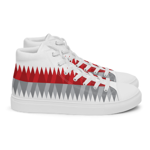 Red Gray Christmas | Women's High Top Canvas Shoes