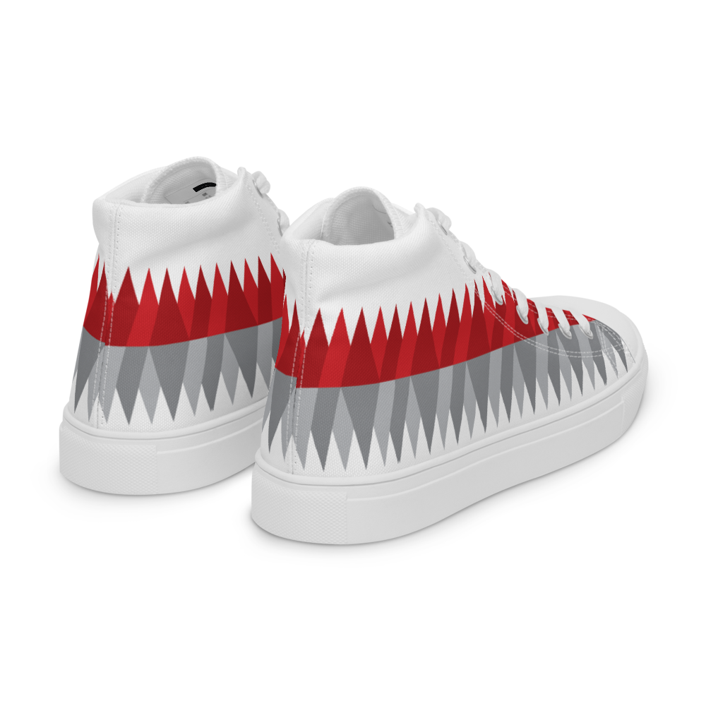 Red Gray Christmas | Women's High Top Canvas Shoes