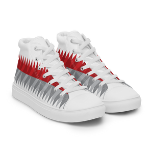 Red Gray Christmas | Women's High Top Canvas Shoes