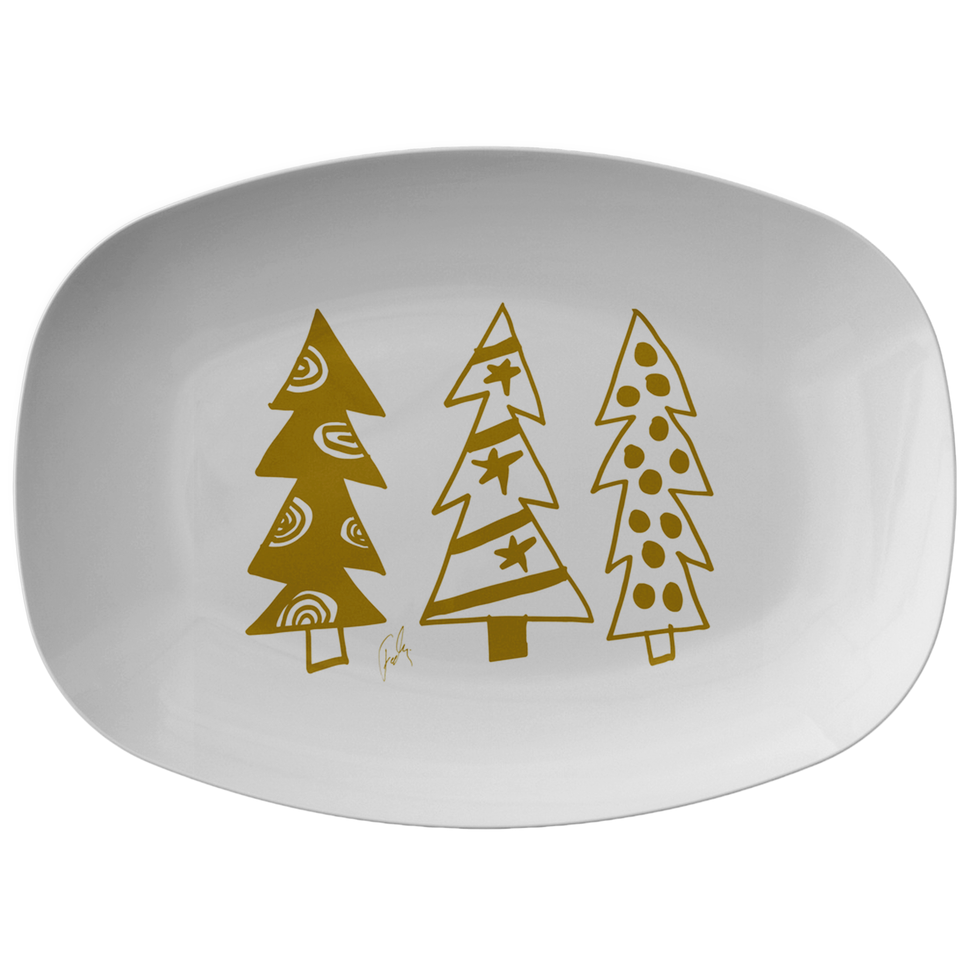 Golden Christmas Trees | Platter