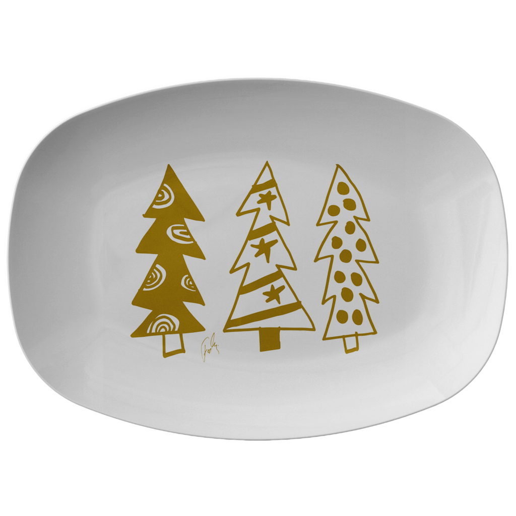 Golden Christmas Trees | Platter
