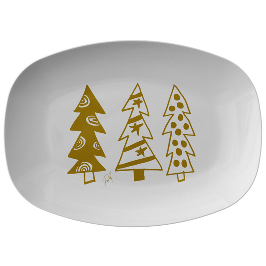 Golden Christmas Trees | Platter