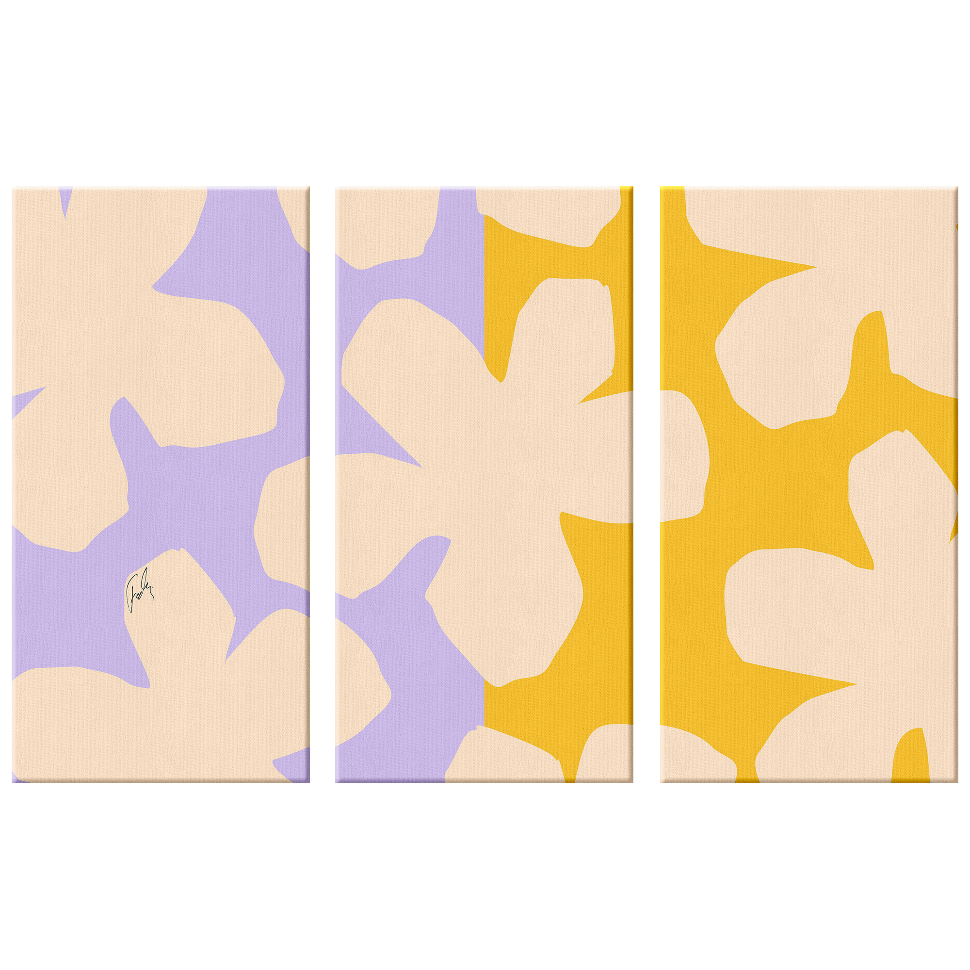 Stylish Flowers | 3 Piece Canvas