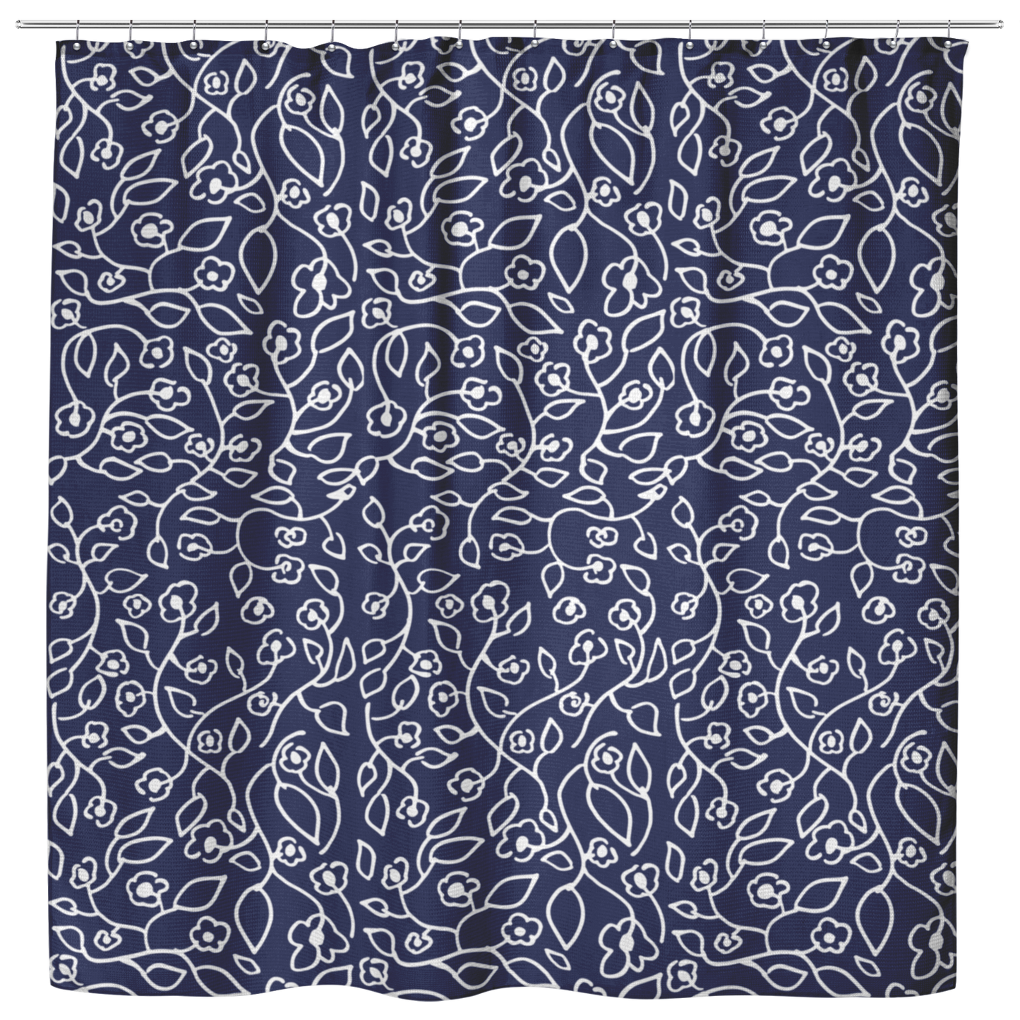 White Small Flowers | Cloth Shower Curtain