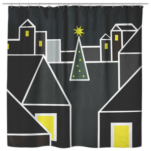 December Eve | Cloth Shower Curtain